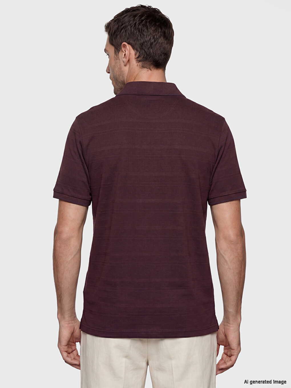 Polo Collar Structured Men's T-shirt-3