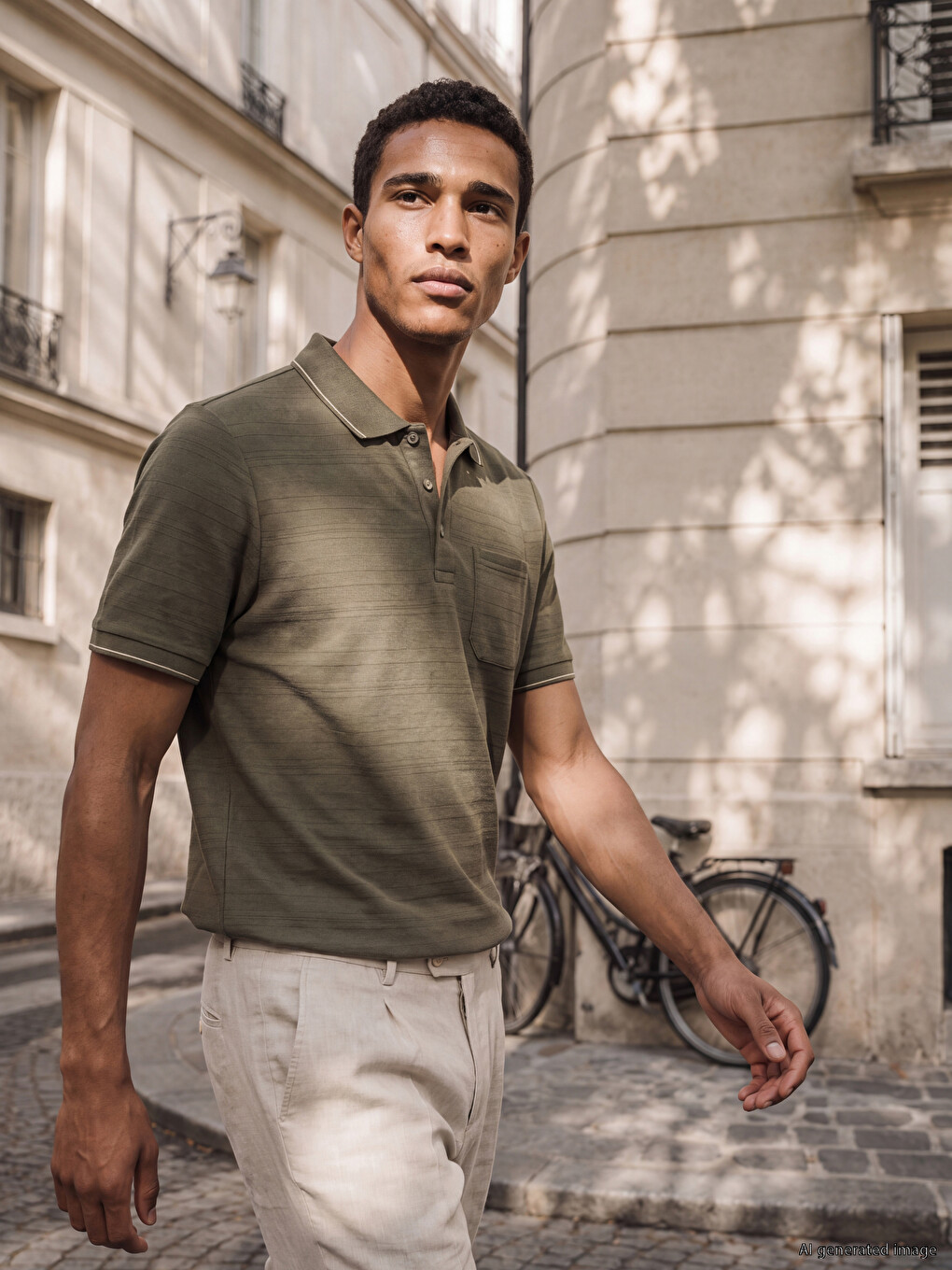 Polo Collar Structured Men's T-shirt