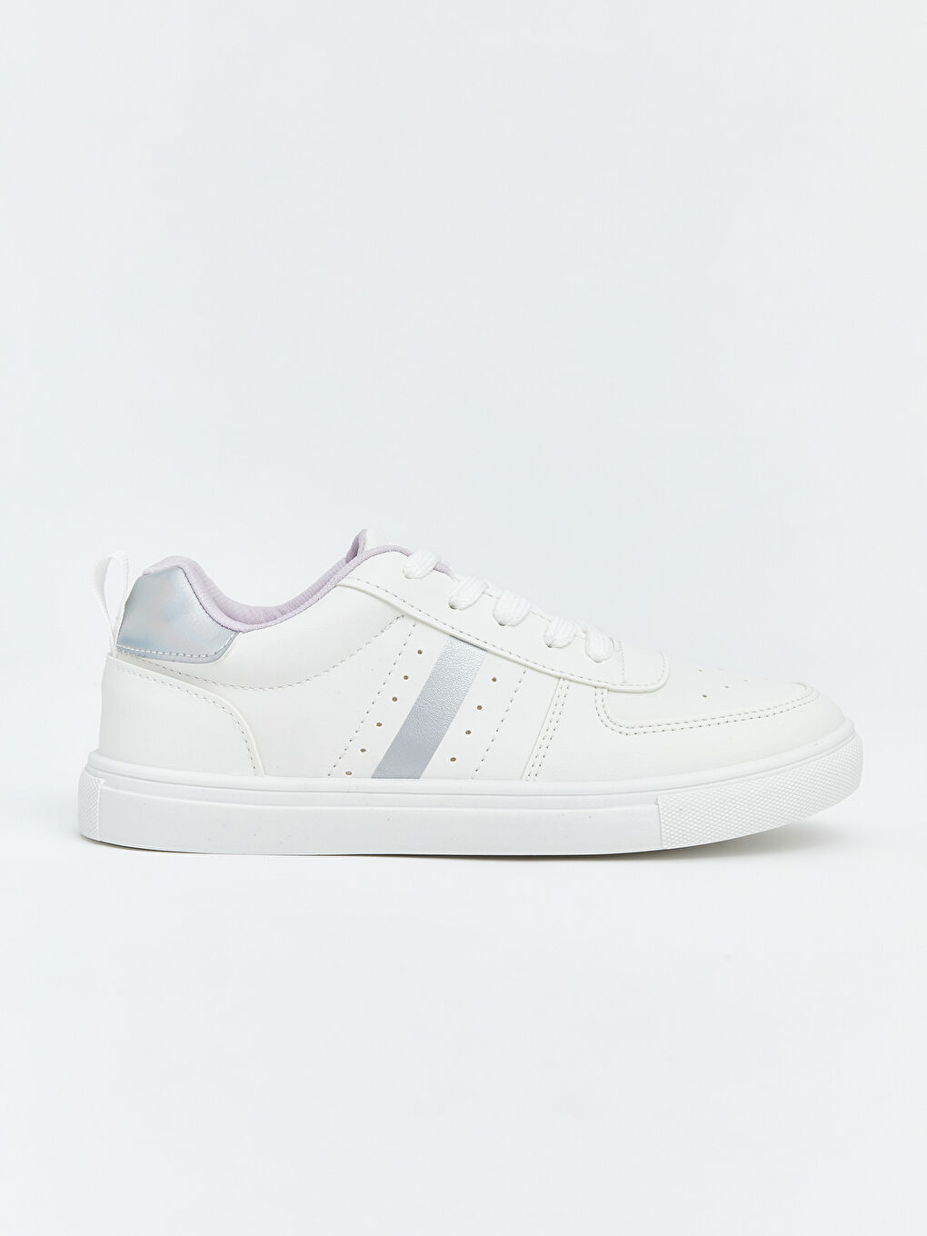 Beyaz Deri Görünümlü Kız Çocuk Spor Ayakkabı-1