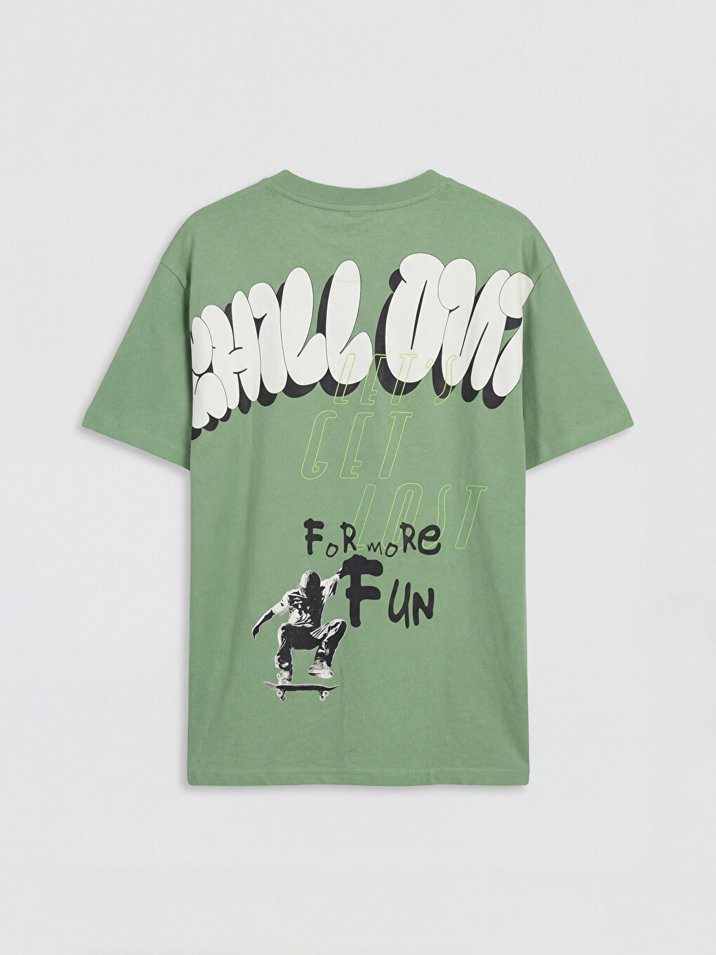 Tricou băieți imprimat cu guler rotund-2