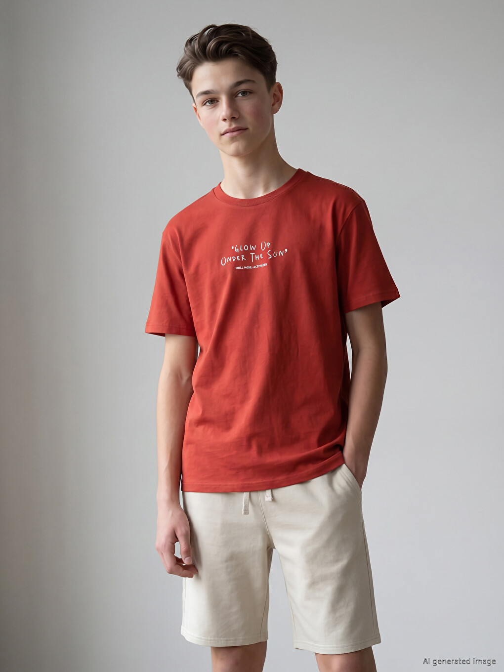 Crew Neck Text Printed Boys' T-Shirt