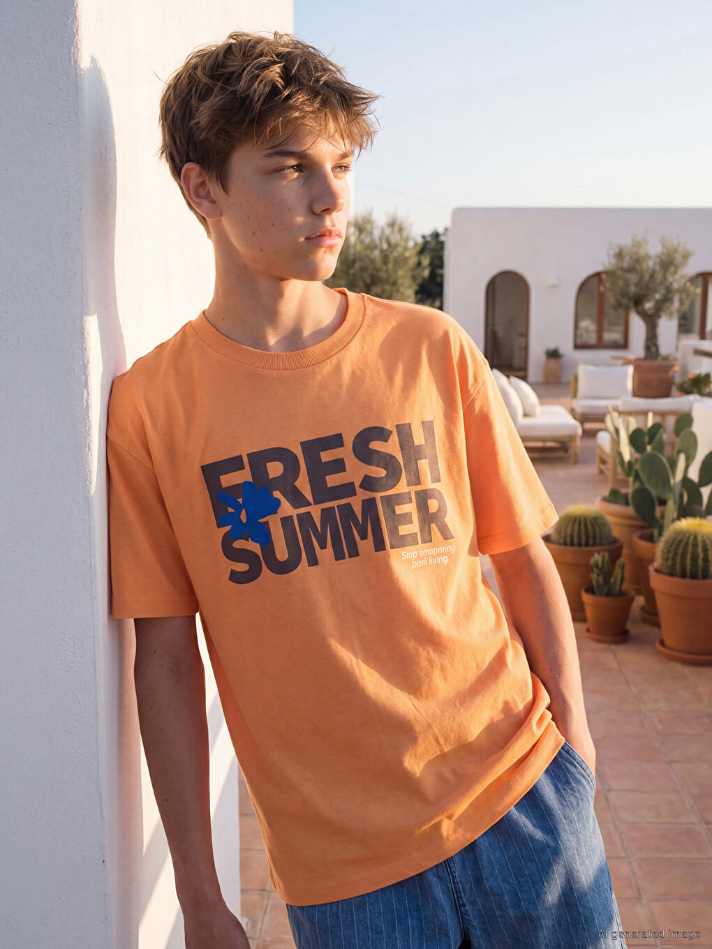 Crew Neck Printed Boys' T-shirt-2