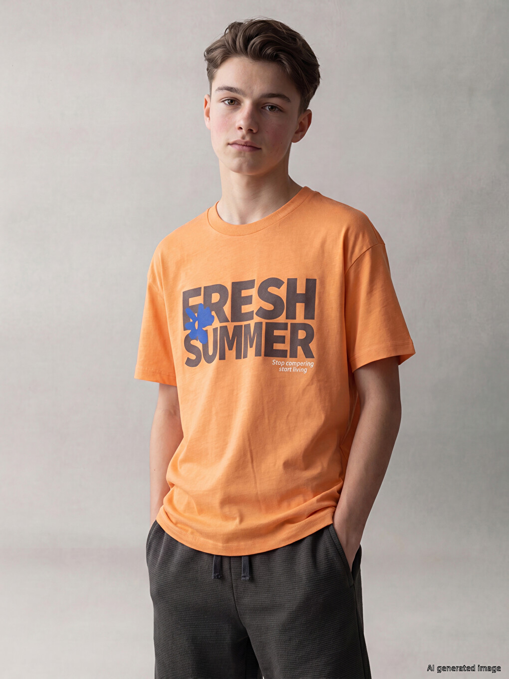 Crew Neck Printed Boys' T-shirt-3