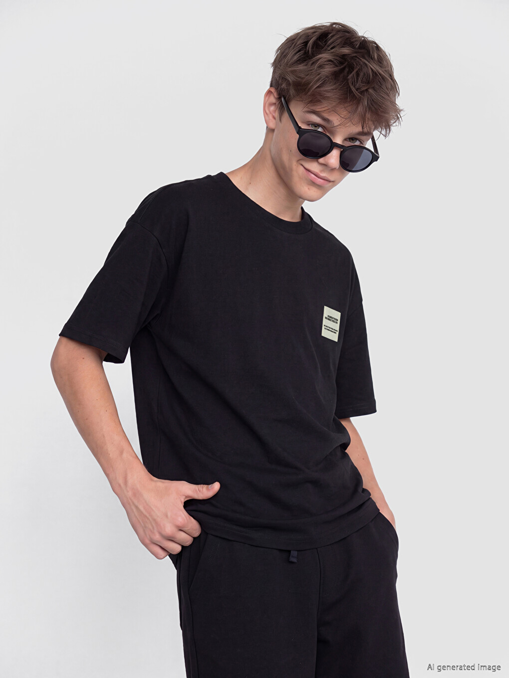 Crew Neck Boys' T-shirt-1