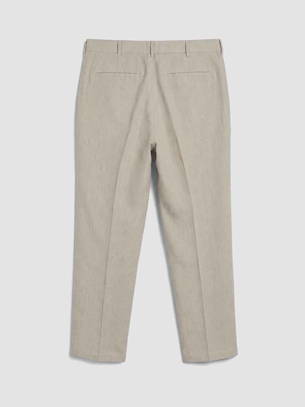 Bej Regular Fit %100 Keten Erkek Pantolon-2