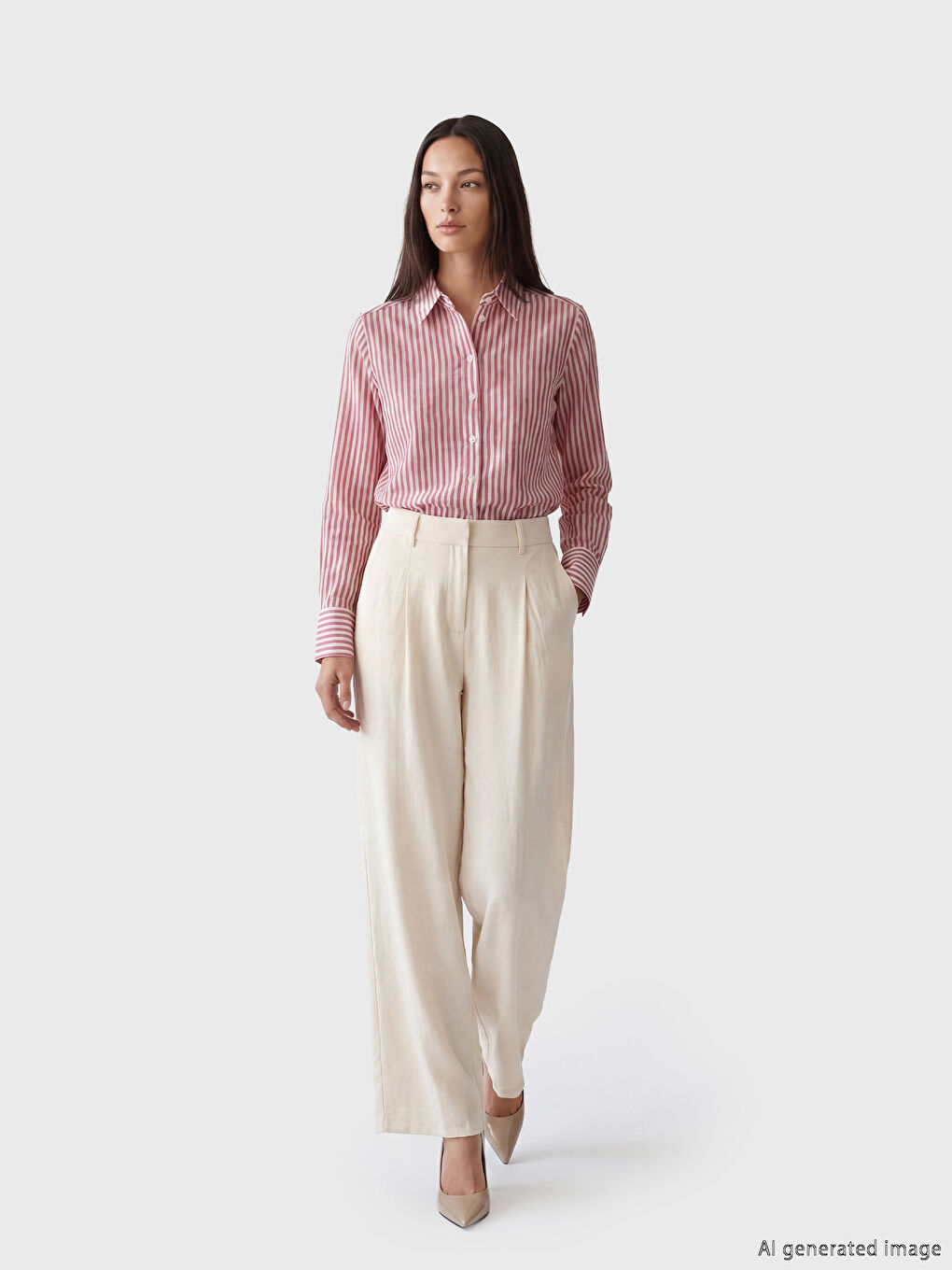 Striped Seersucker Women's Shirt-1
