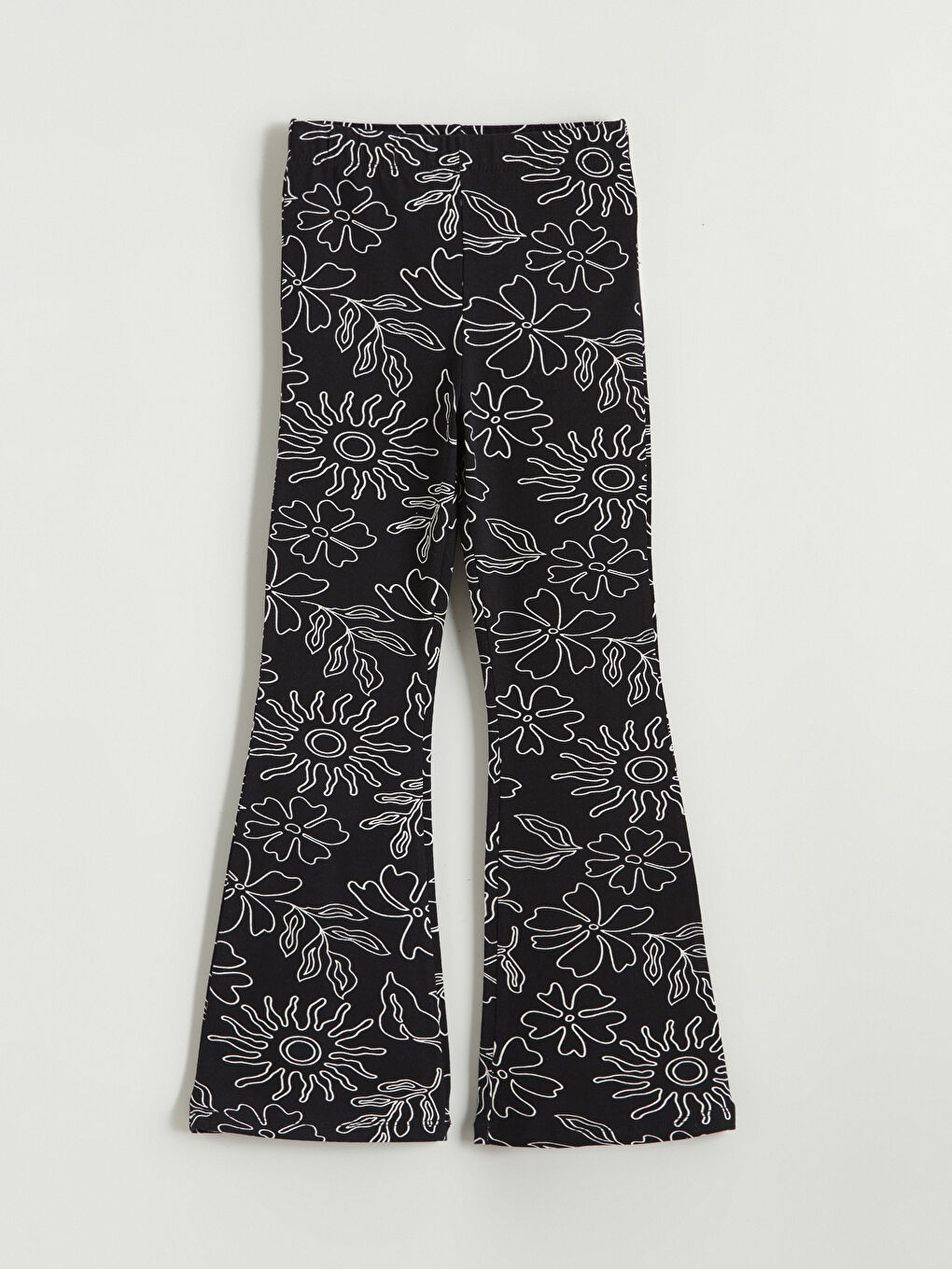 Elastic Waist Floral Spanish Leg Girls' Tights-2