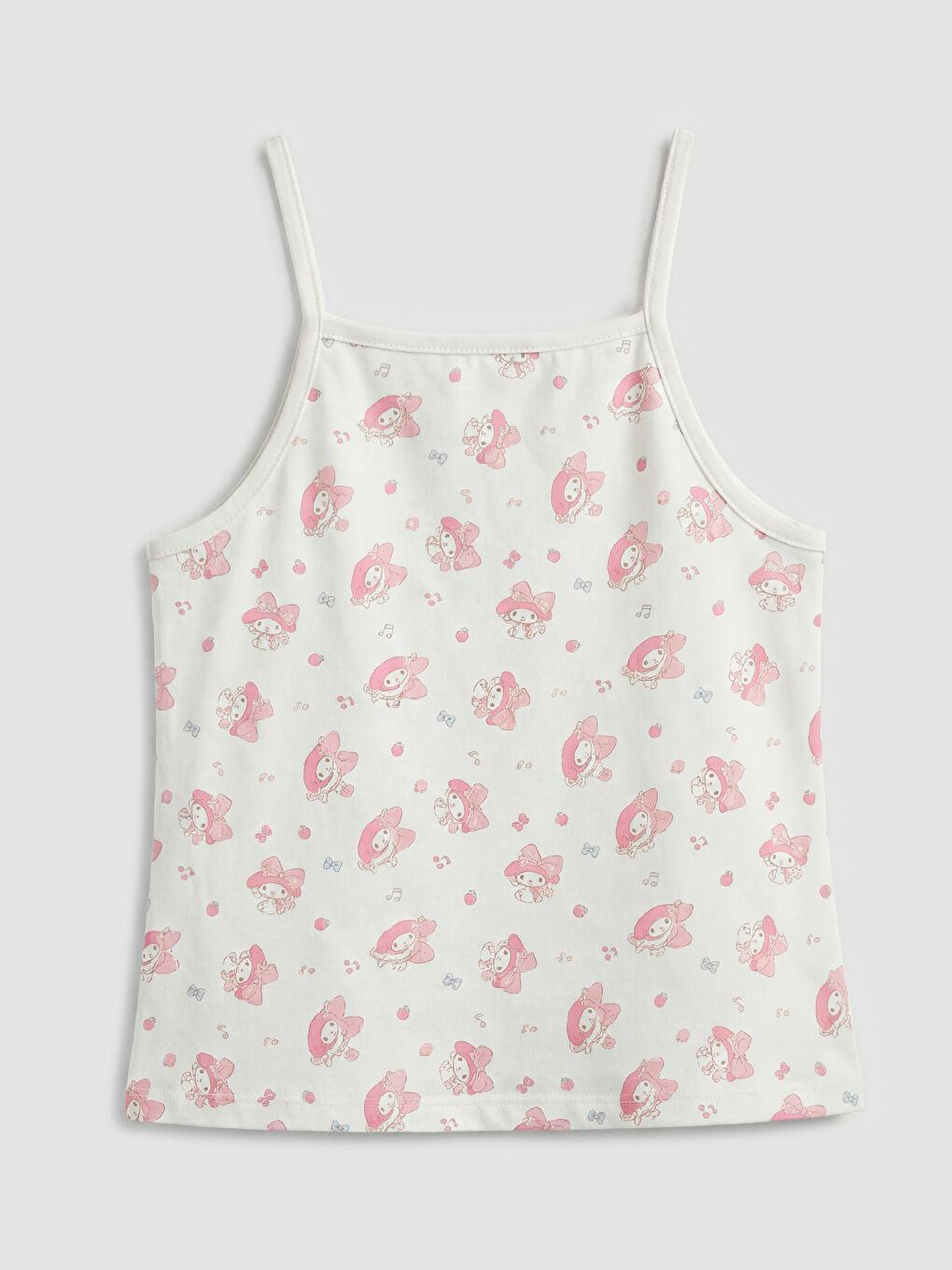 Ekru Hello Kitty Baskılı İp Askılı Kız Çocuk Atlet-1