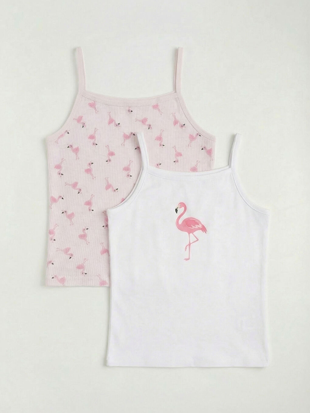 Pembe Kız Çocuk İp Askılı İç Giyim Atlet 2'li