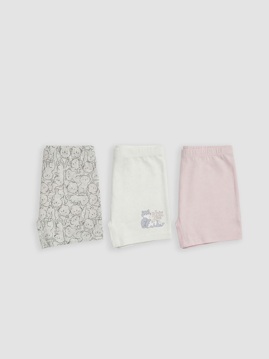 Gri Kız Çocuk Boxer 3'lü