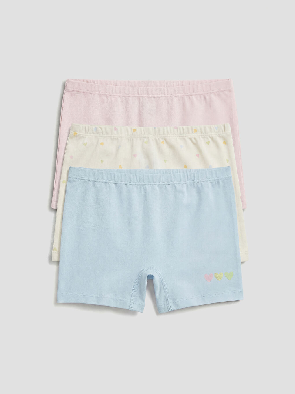 Ekru Kız Çocuk Boxer 3'lü-1