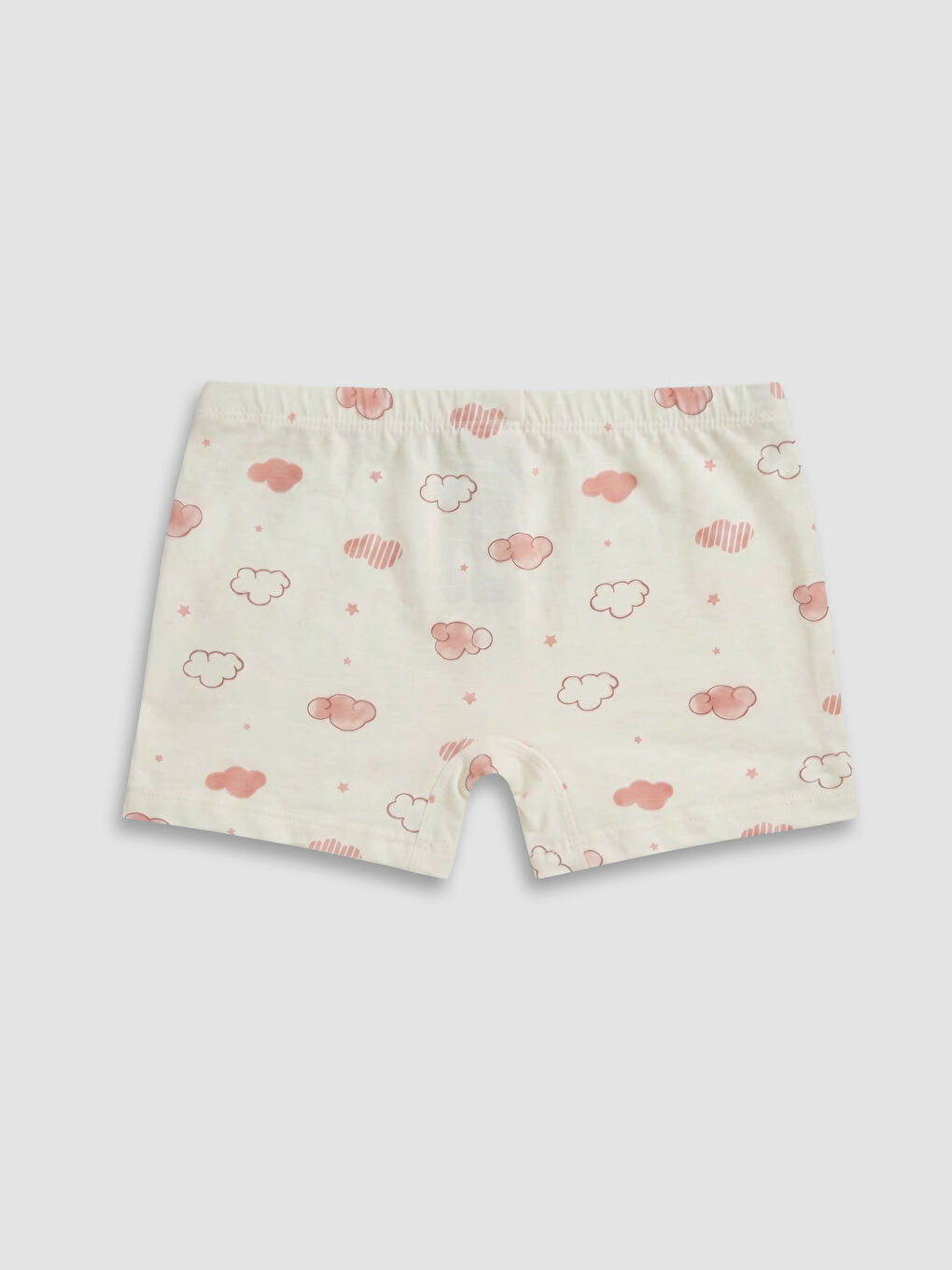 Ekru Pamuklu Baskılı Kız Çocuk Boxer-1