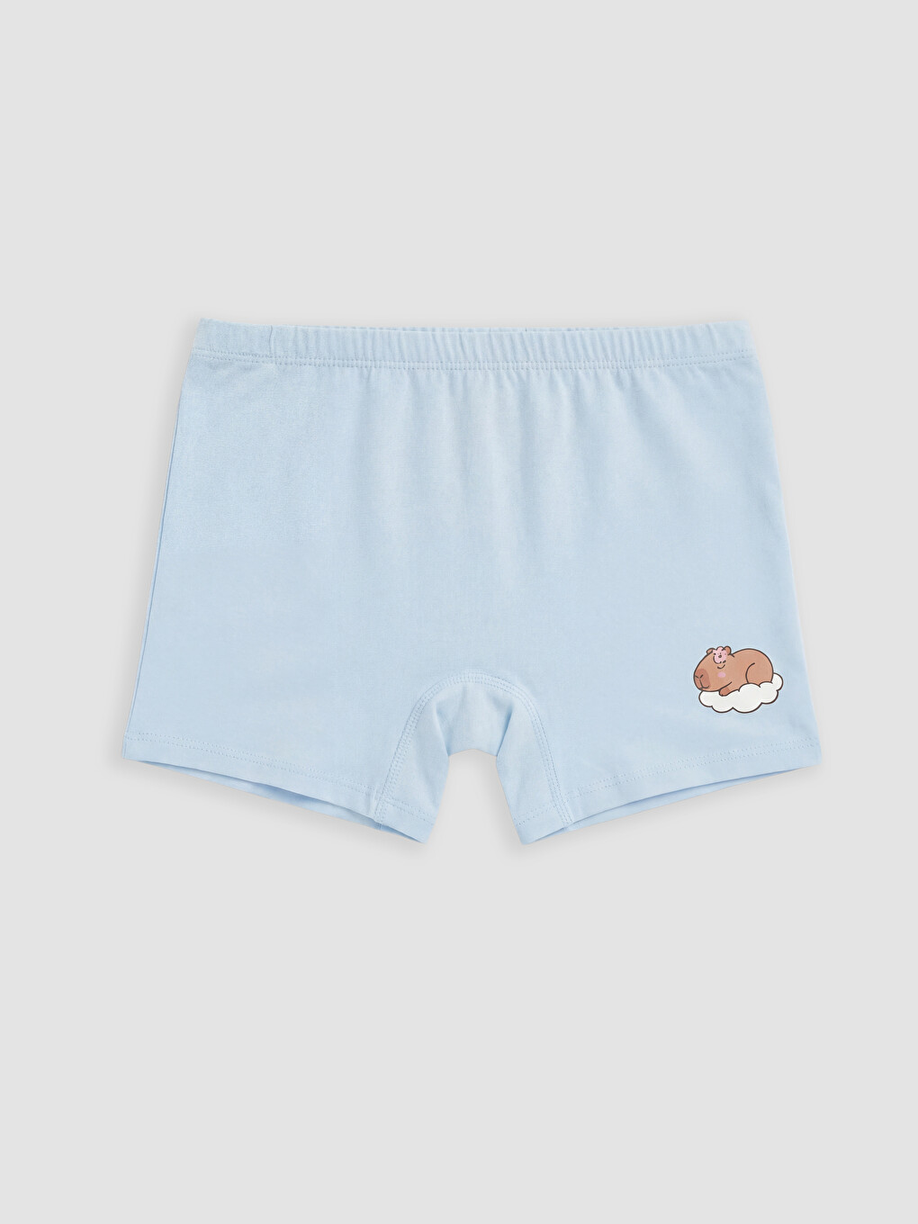 Mavi Baskılı Kız Çocuk Boxer
