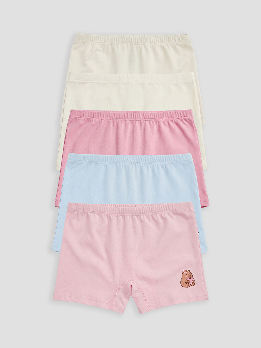 Pembe Kız Çocuk Baskılı Boxer 5'li-1
