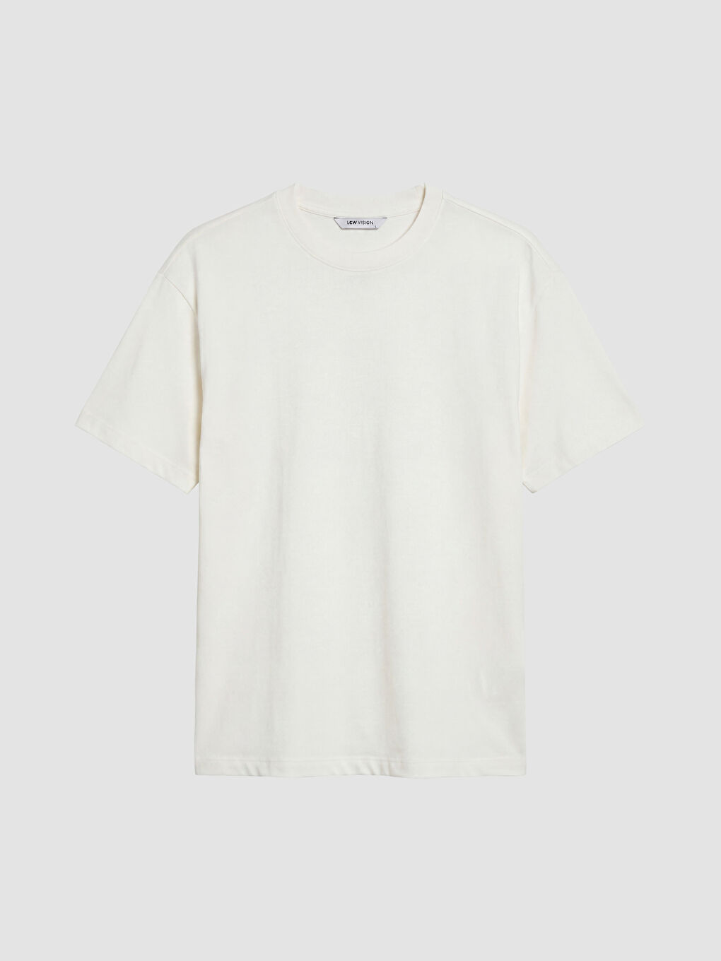 Ekru %100 Pamuk Loose Fit Basic Soft Touch Tişört