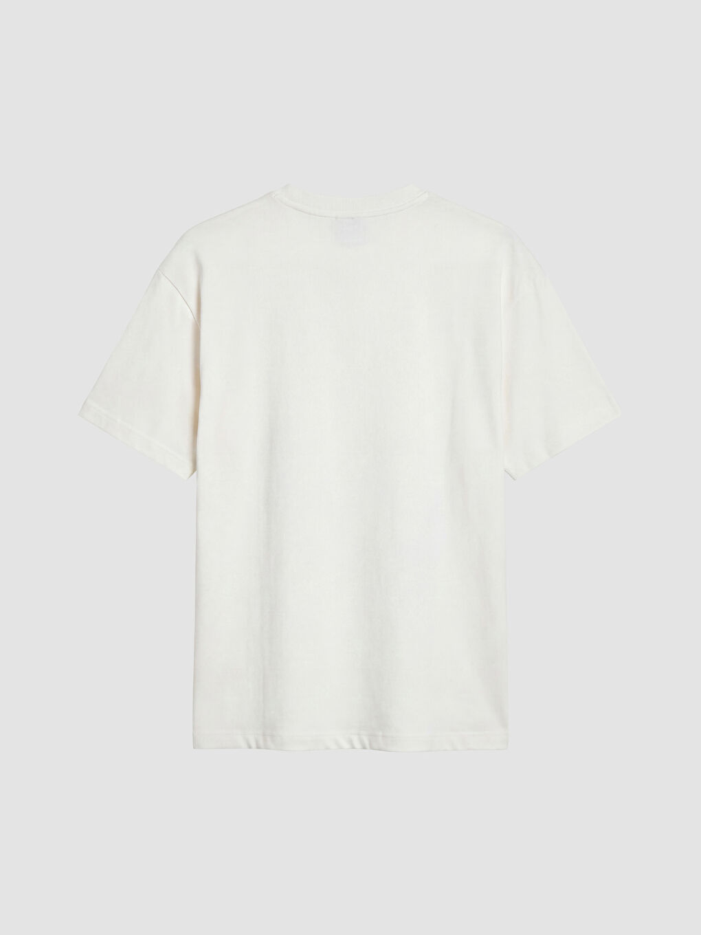 Ekru %100 Pamuk Loose Fit Basic Soft Touch Tişört-2