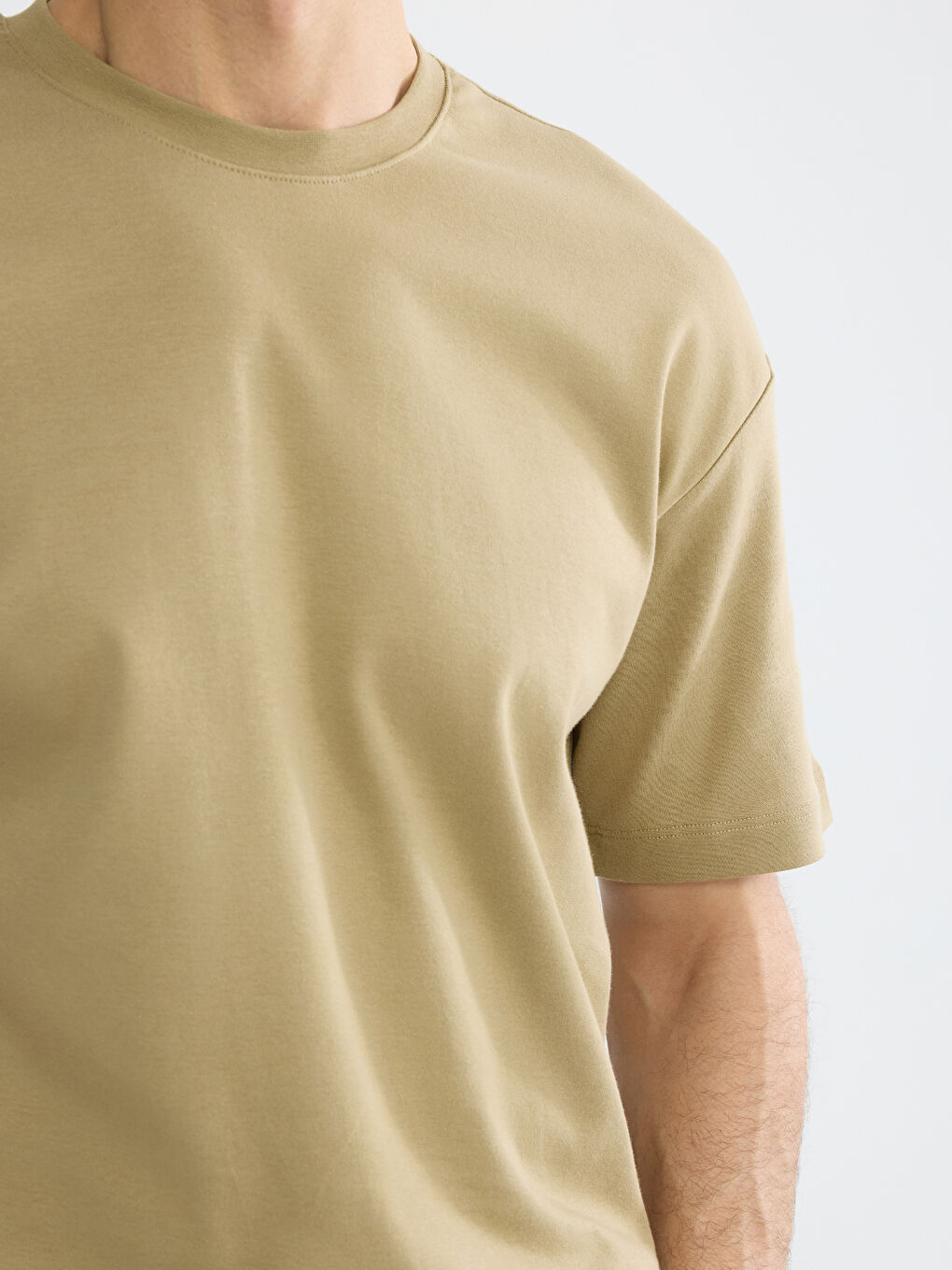 Sarı Bisiklet Yaka Erkek Tişört-4