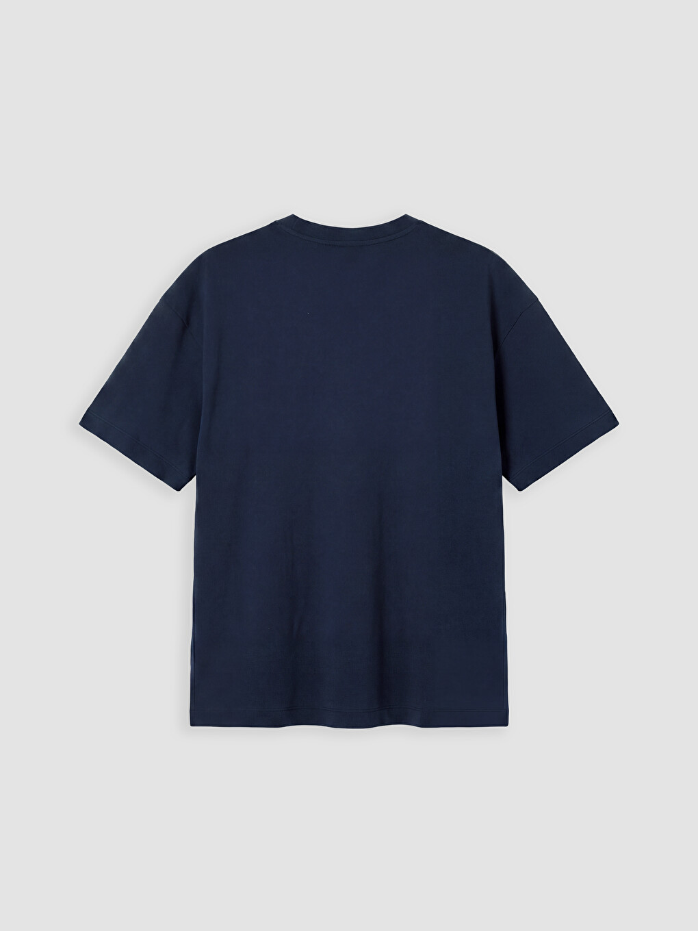 Lacivert %100 Pamuk Loose Fit Basic Soft Touch Tişört-2