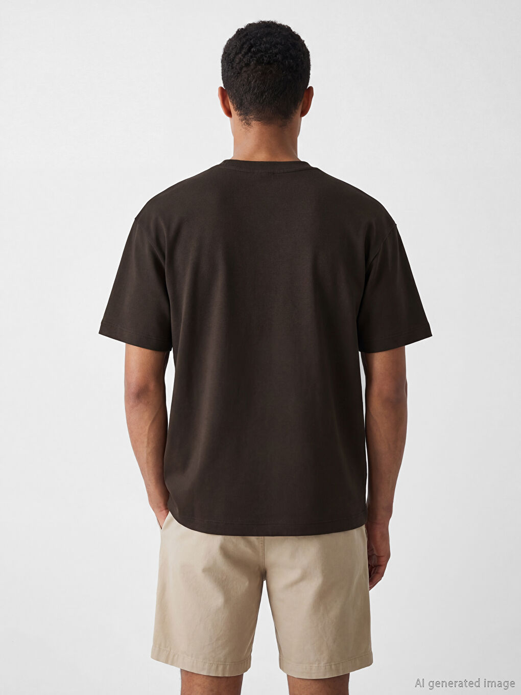 %100 Cotton Loose Fit Basic Soft Touch T-Shirt-2