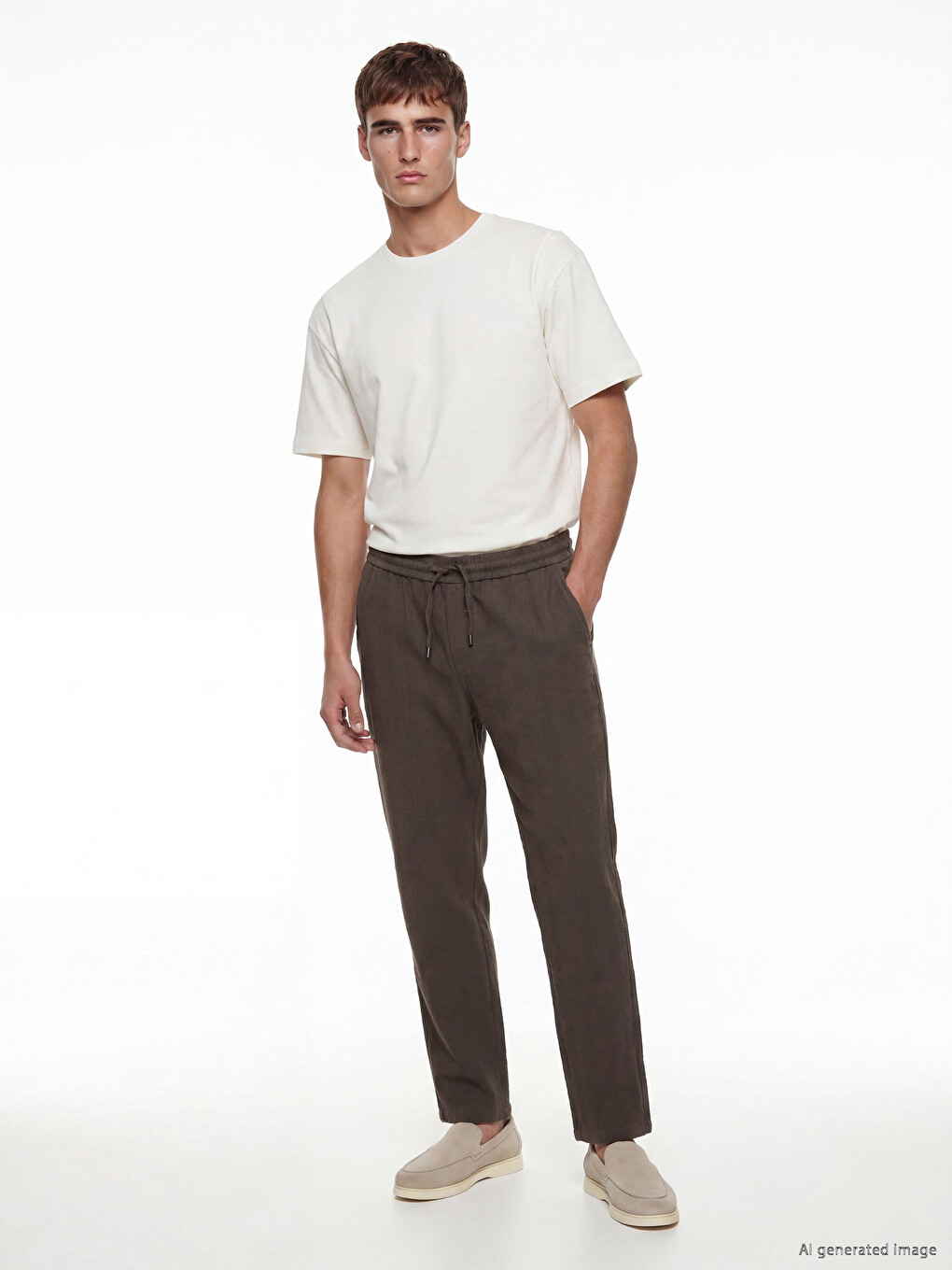 %100 Cotton Loose Fit Basic Soft Touch T-Shirt-1