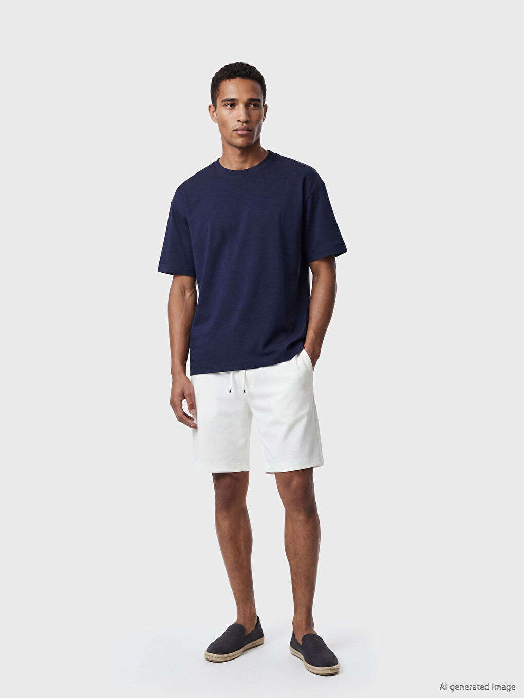 %100 Cotton Loose Fit Basic Soft Touch T-shirt-1