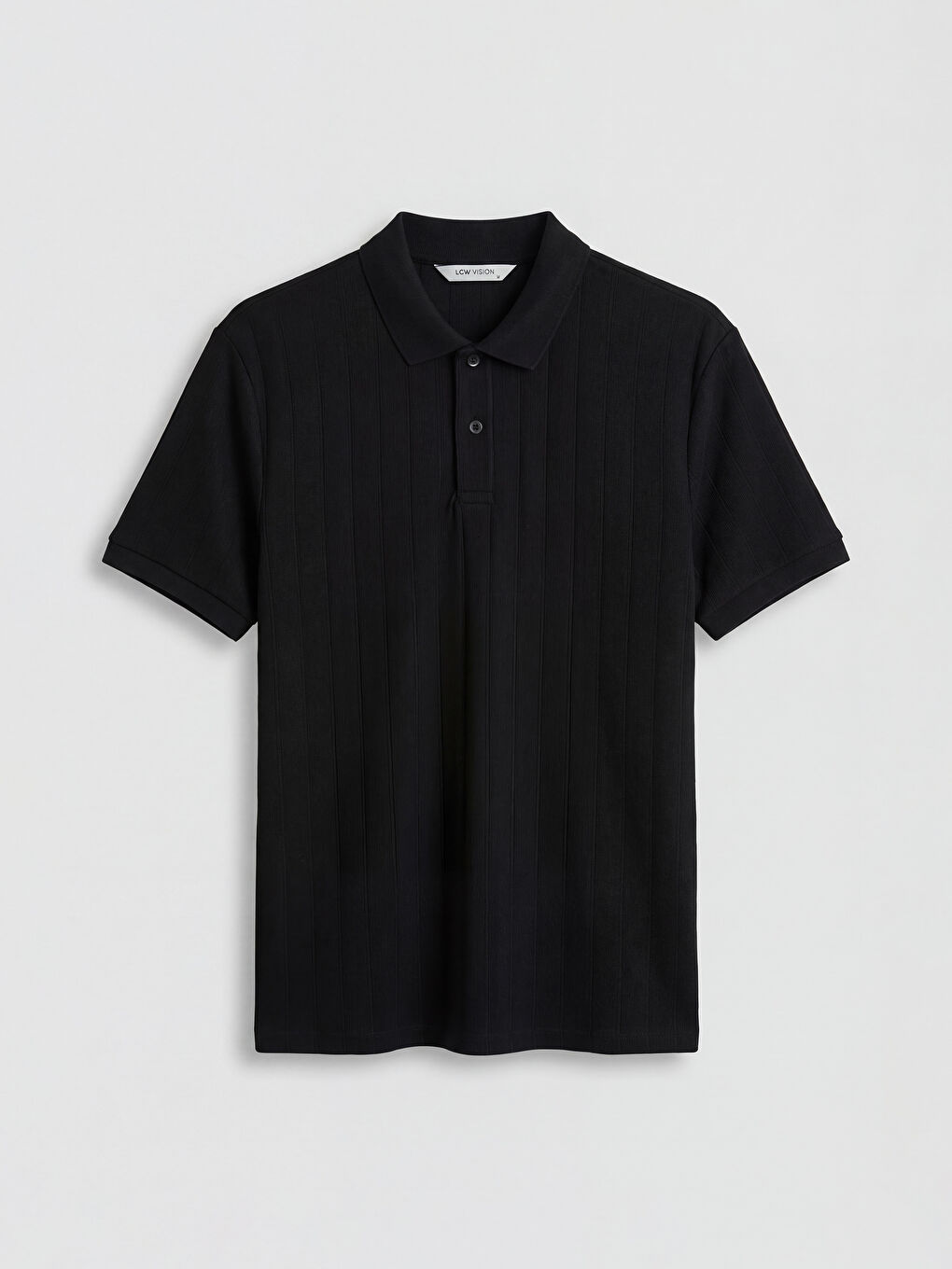 Siyah Polo Yaka Çizgili Erkek Tişört