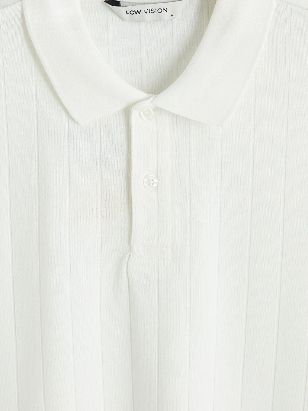 Ekru Polo Yaka Çizgili Erkek Tişört-2