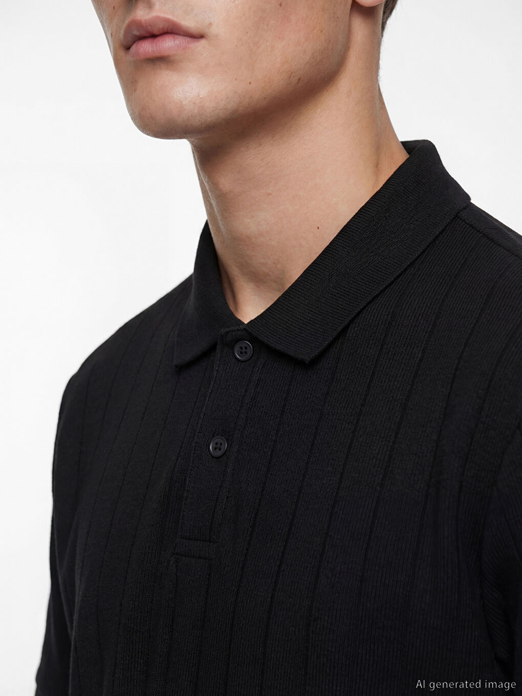 Polo Collar Striped Men's T-Shirt-2