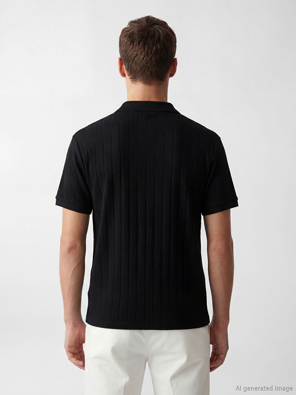 Polo Collar Striped Men's T-Shirt-3
