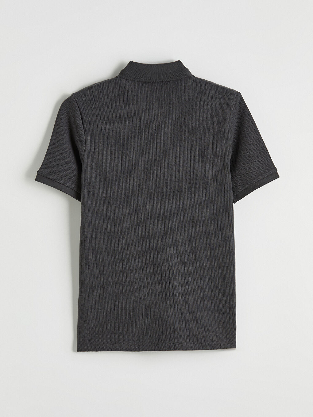 Gri Polo Yaka Pike Erkek Tişört-6