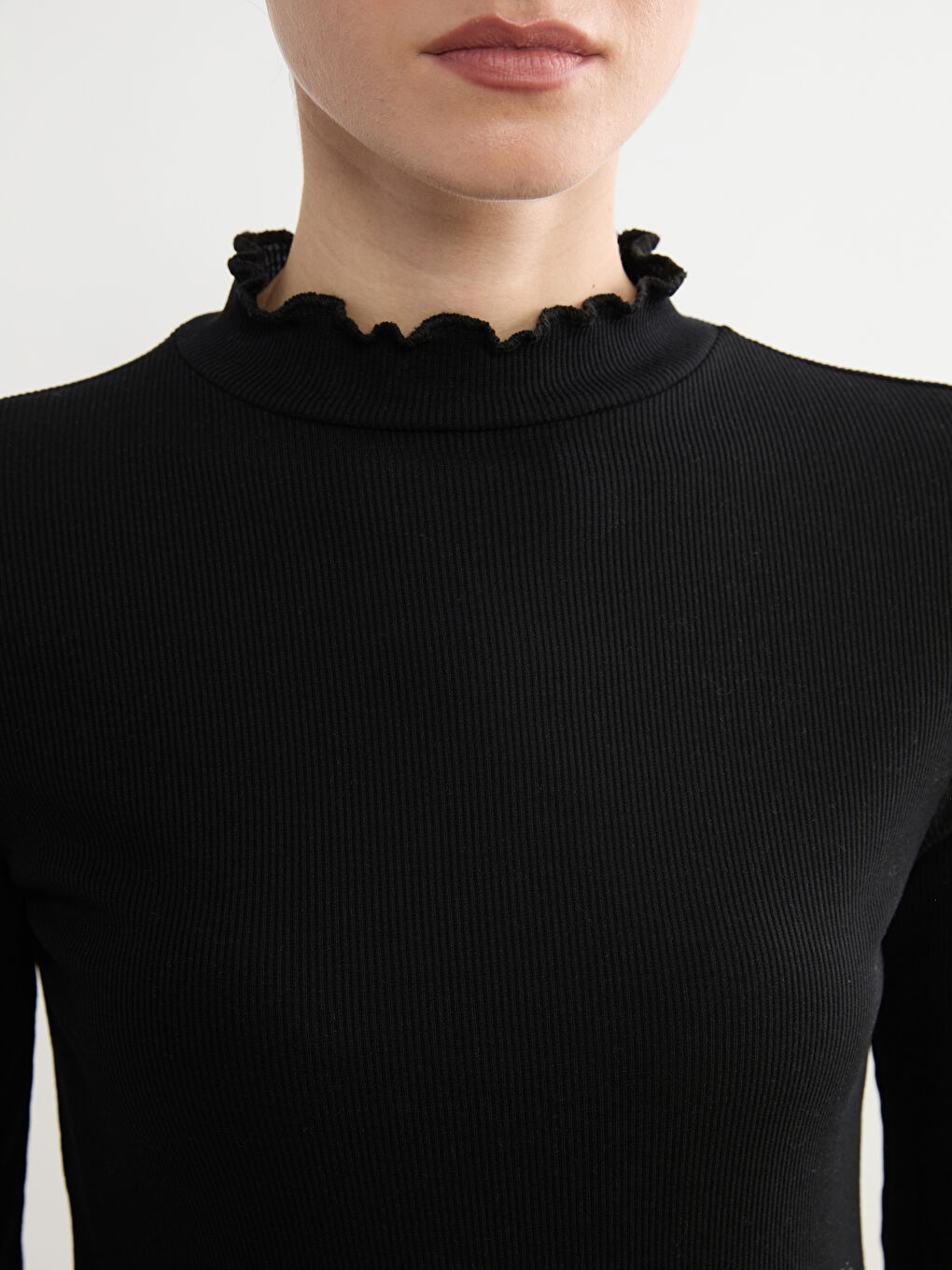 Ruffled High-Neck Women's Bodysuit-2