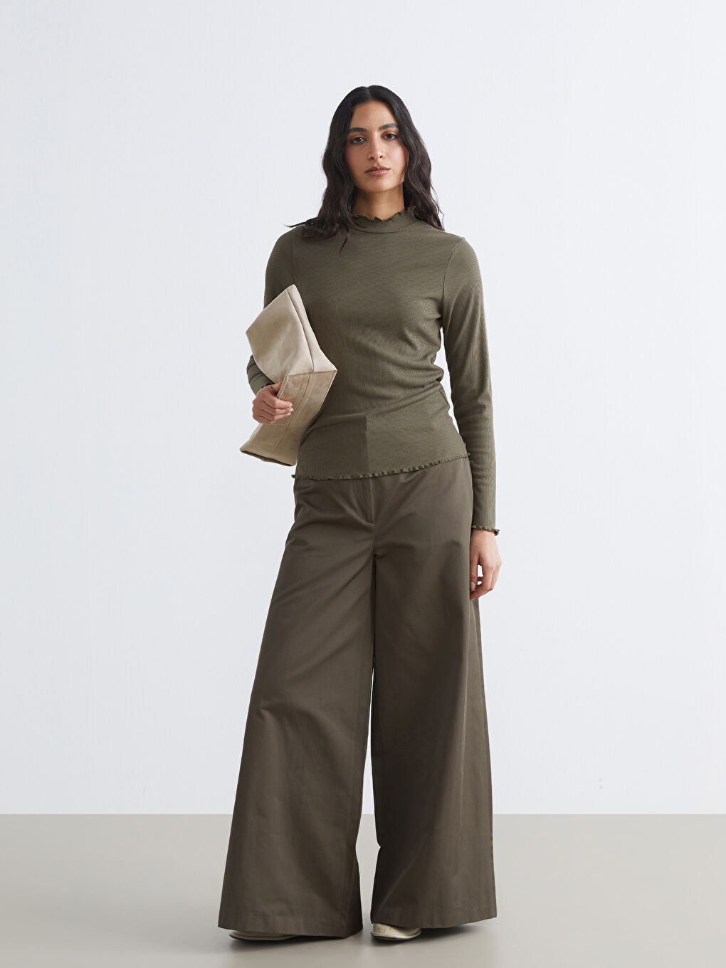 Ruffled High-Neck Women's Bodysuit-1