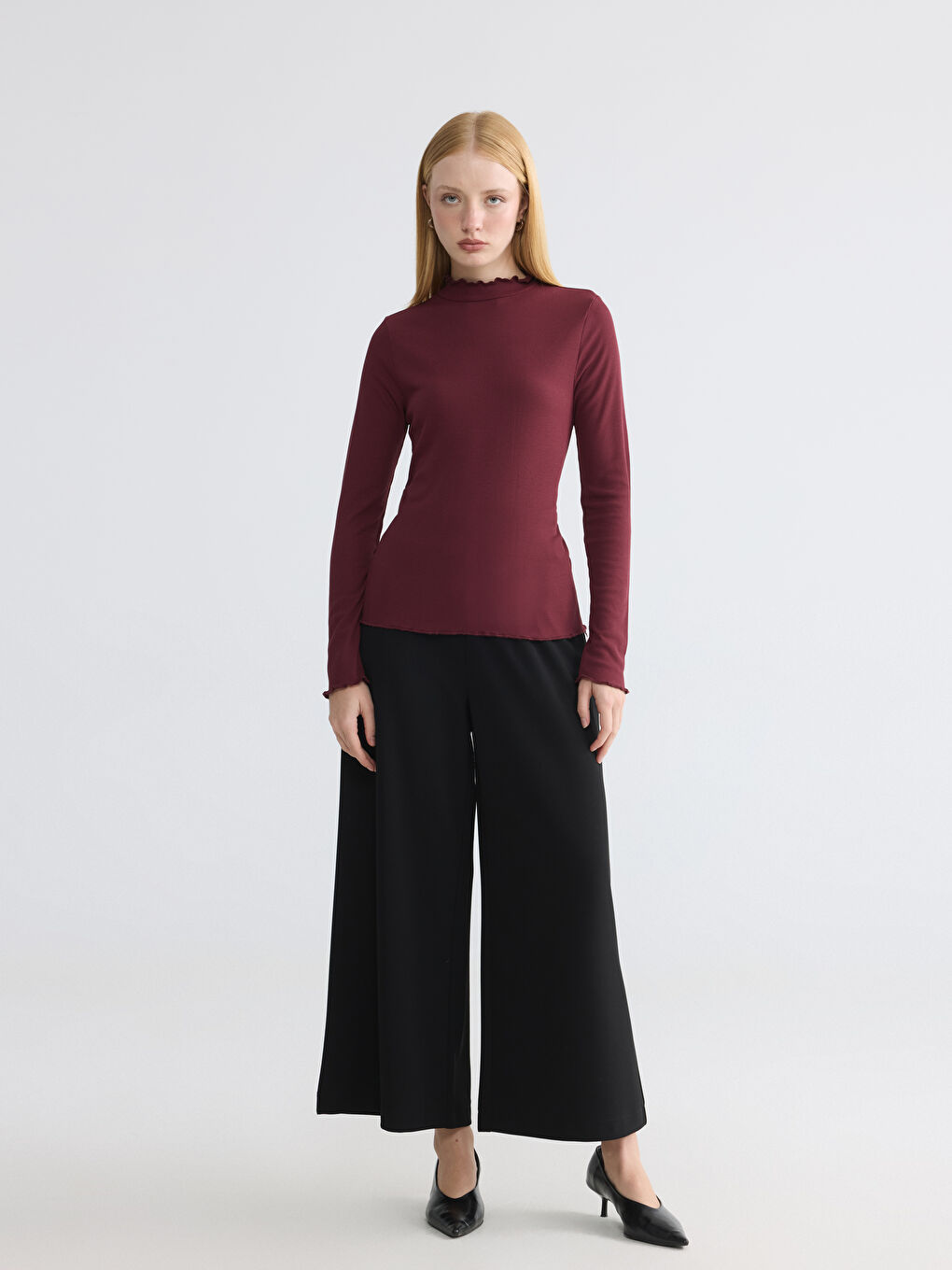 Ruffled High-Neck Bodysuit-1