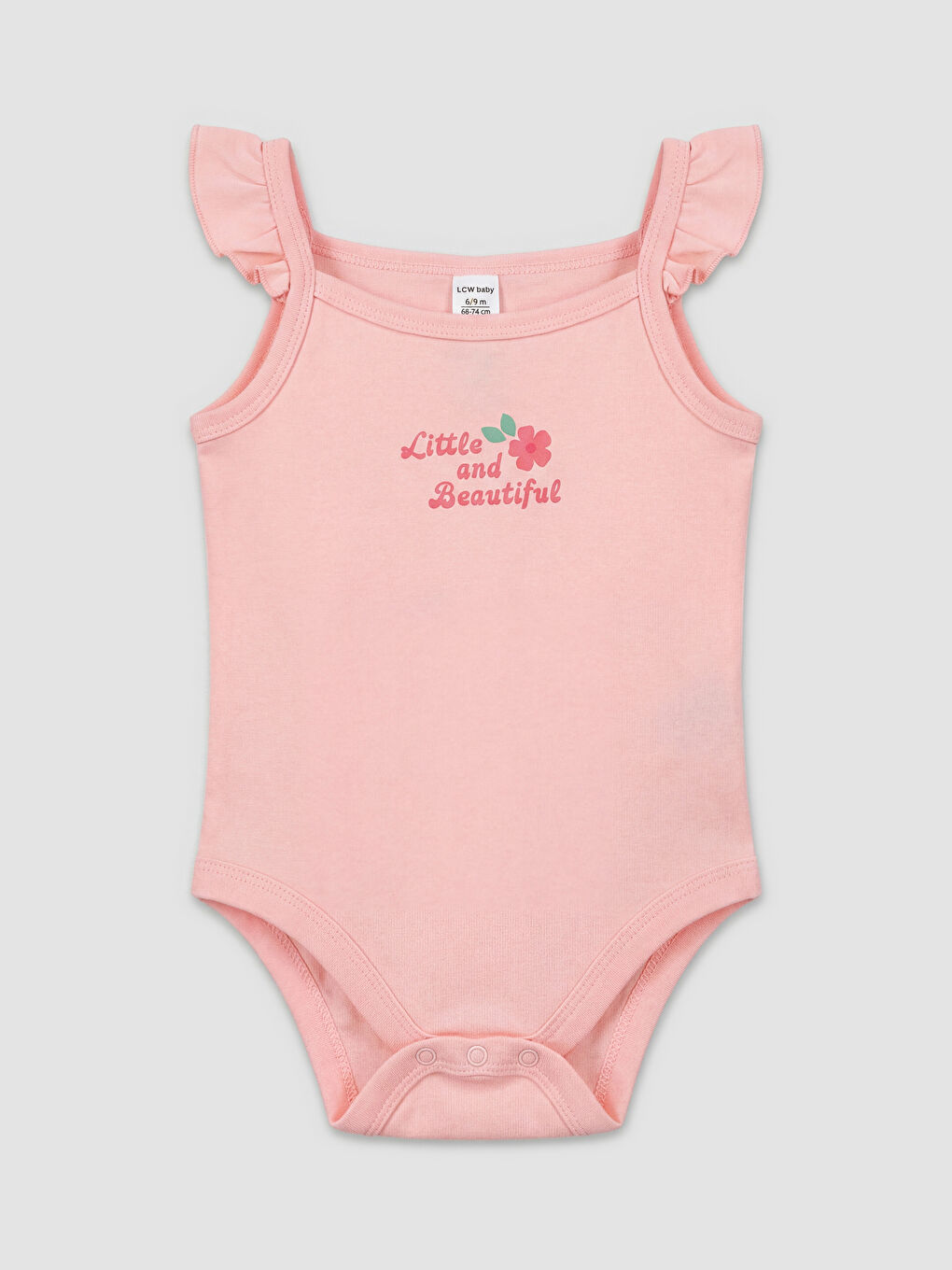 Pembe Çiçekli Kız Bebek Çıtçıtlı Body ve Şort-1