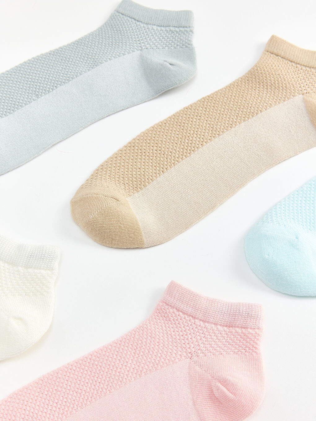 Gri Dokulu Kadın Patik Çorap 5'li-1