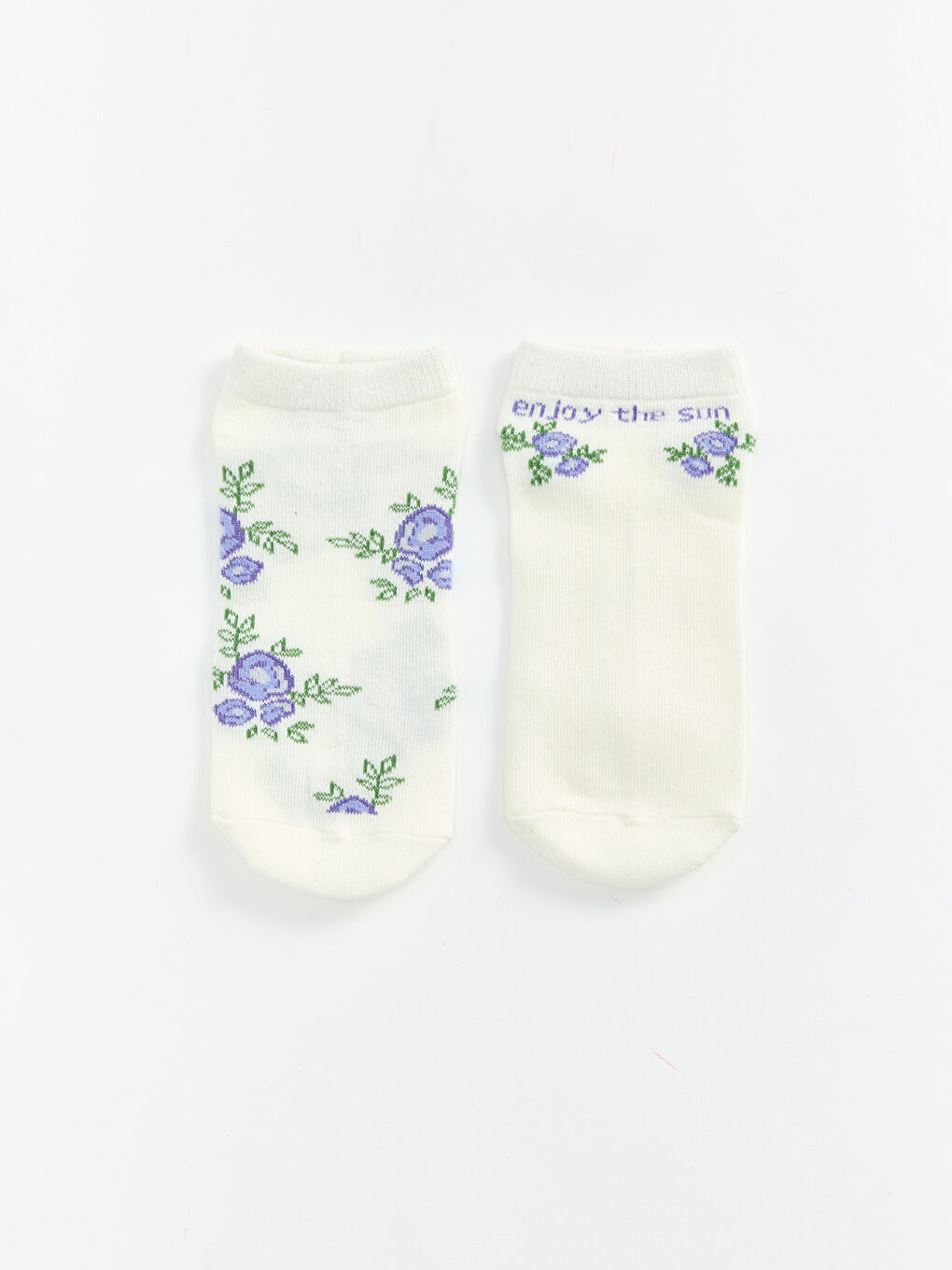 Woman ECRU Trainer Socks-1