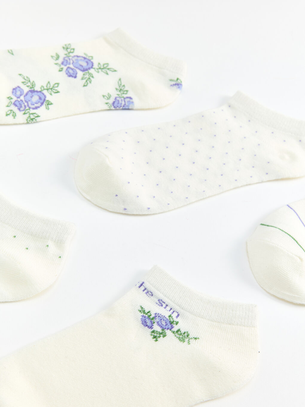 Woman ECRU Trainer Socks-2