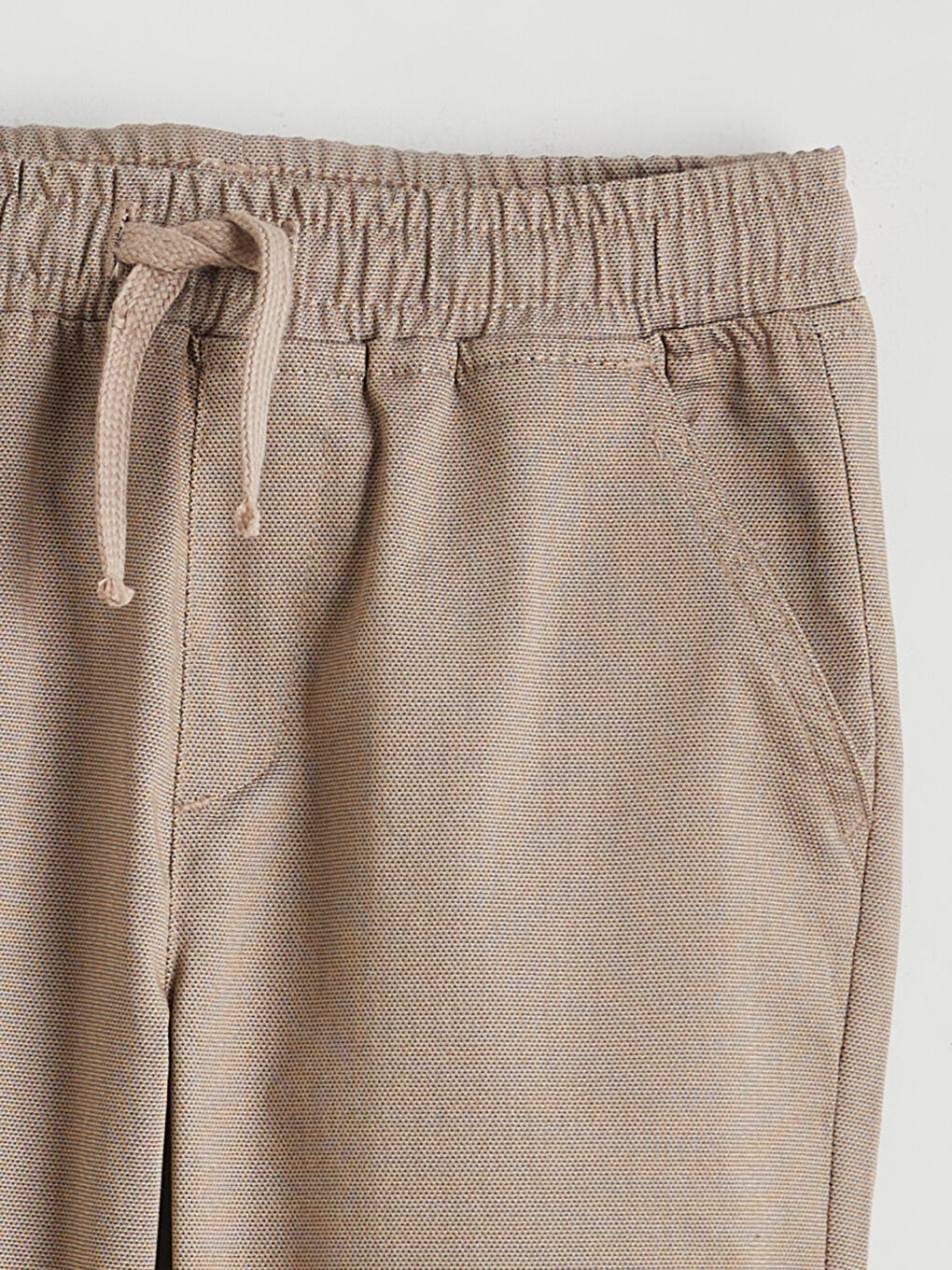 Bej Beli Lastikli Erkek Çocuk Pantolon-1