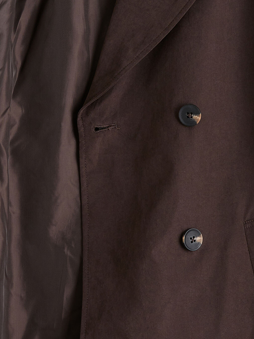 Kahverengi Kruvaze Yaka Kadın Trençkot-5