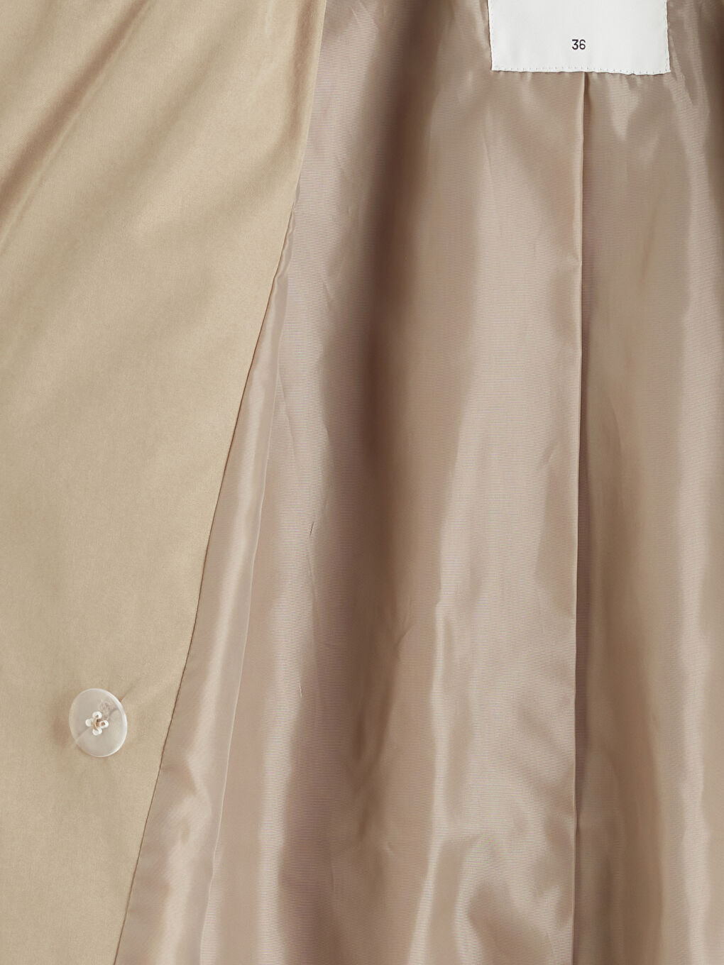 Bej Kruvaze Yaka Kadın Trençkot-6