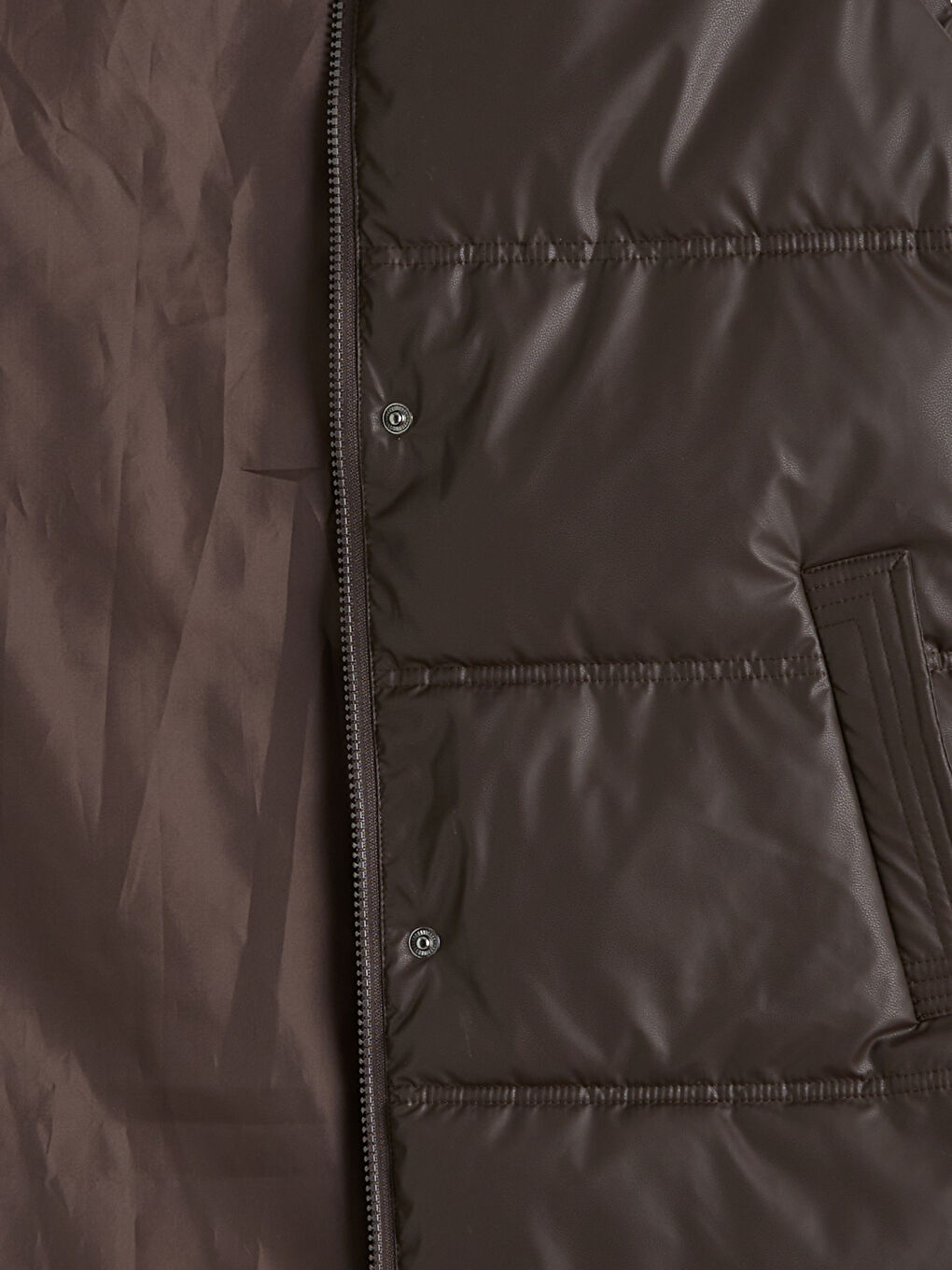 Bordo Dik Yaka Kadın Şişme Yelek-6