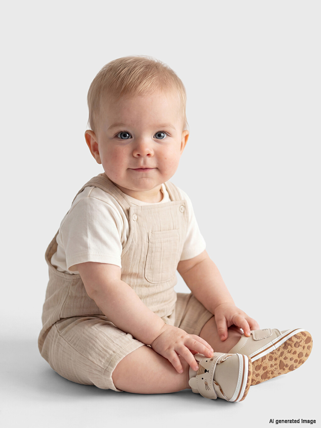 Baby Boys' Muslin Dungarees And T-shirt Set-1