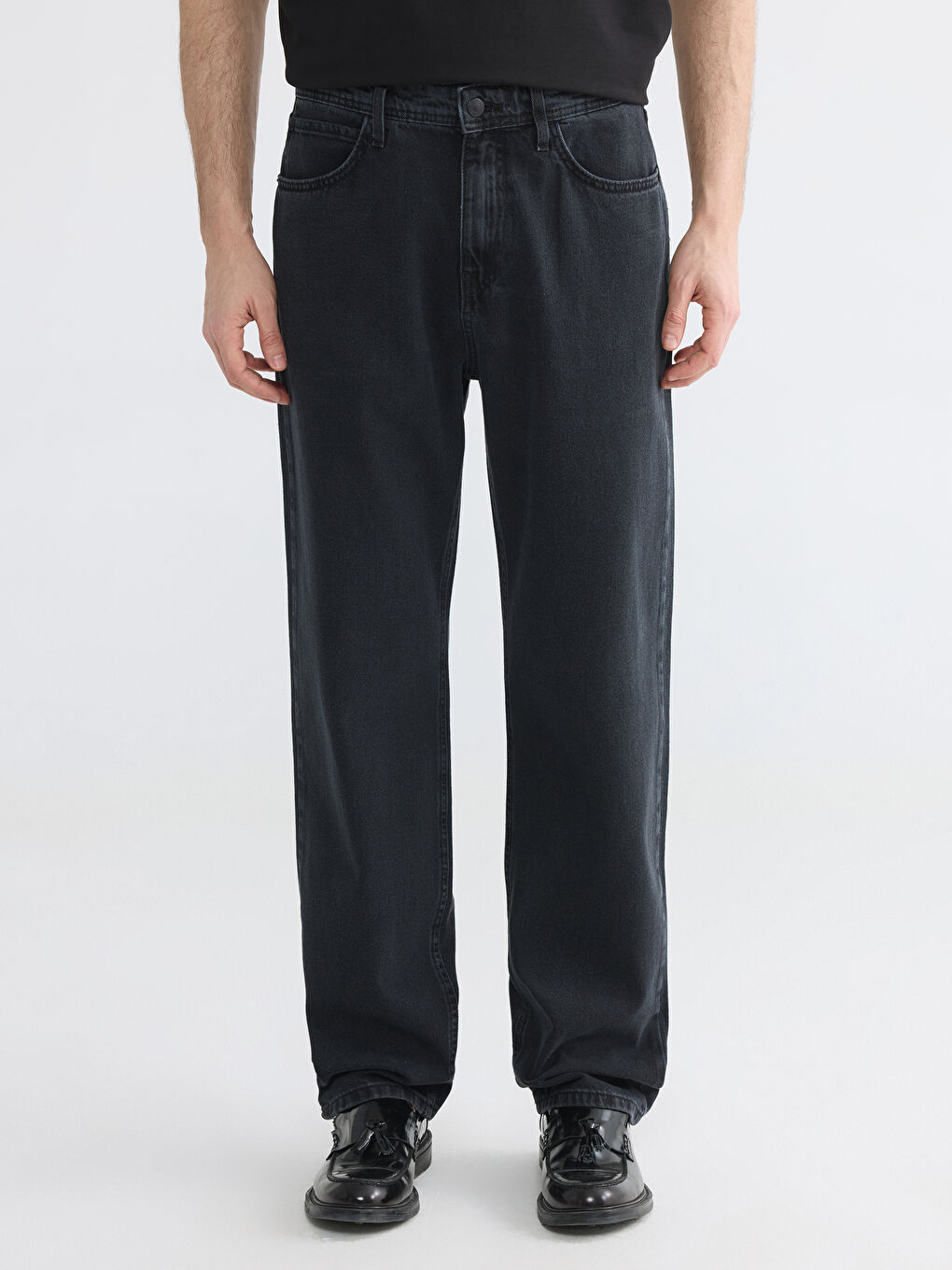 Gri 745 Baggy Fit Erkek Jean Pantolon-2