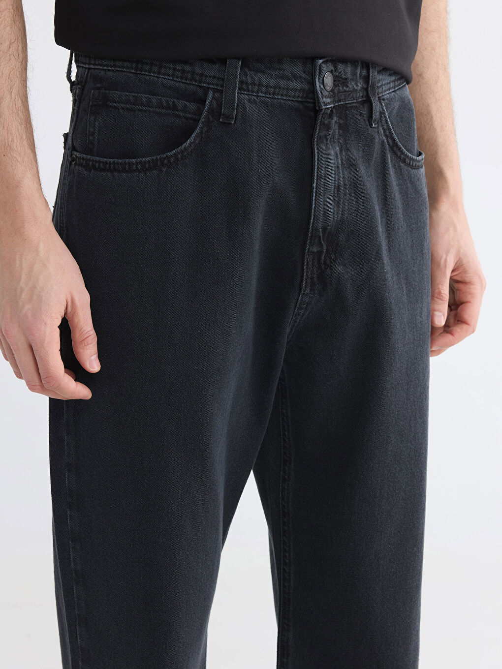 Gri 745 Baggy Fit Erkek Jean Pantolon-4