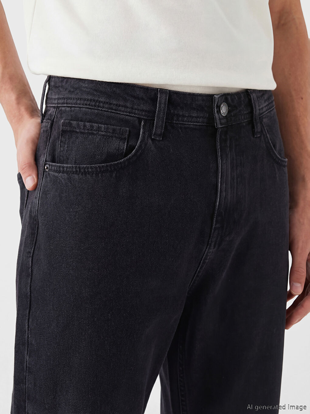 Gri 745 Baggy Fit Erkek Jean Pantolon-5