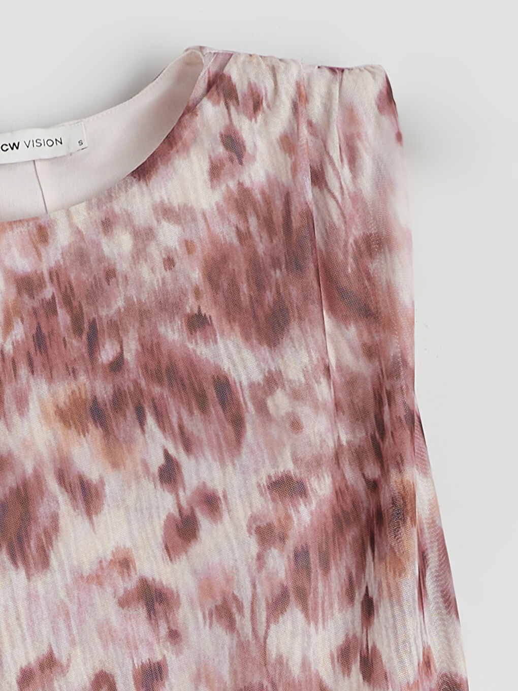 მრგვალი საყელო ტაი-დაი მოჩითული ბოდიკონი კაბა-5