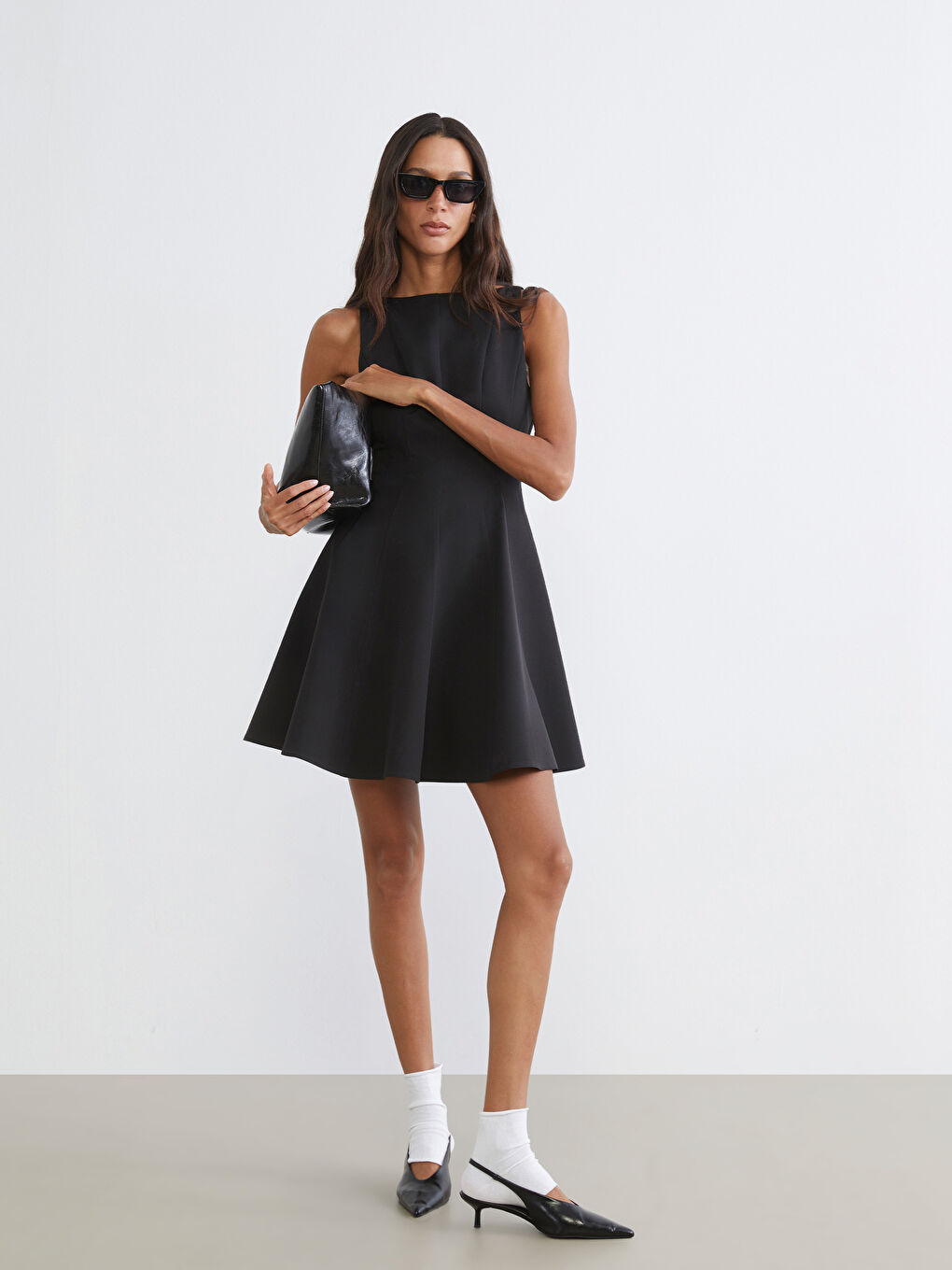 Crew Neck Peplum Mini Dress-1