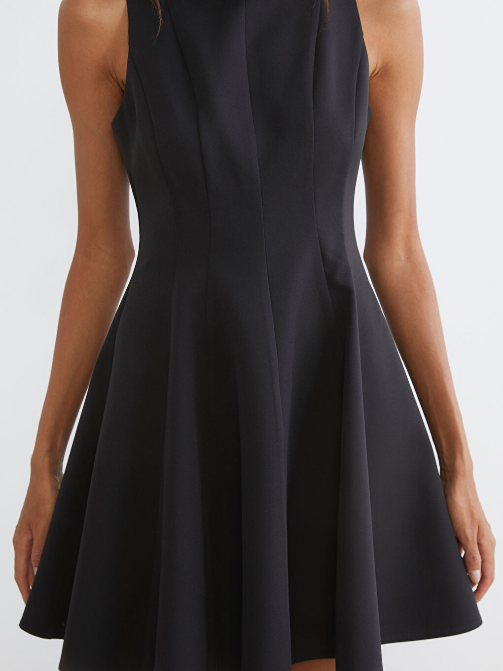 Crew Neck Peplum Mini Dress-2