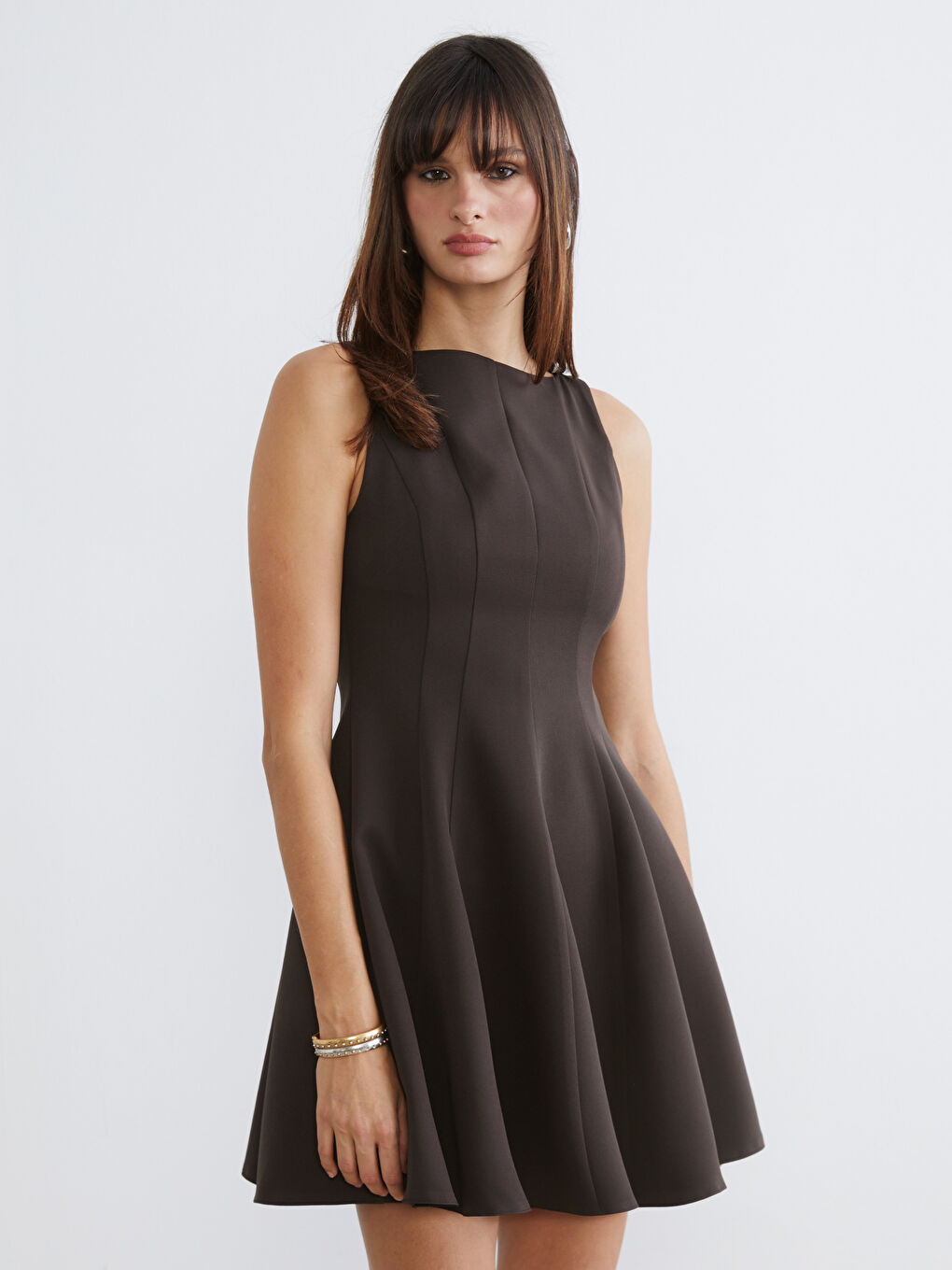 Woman BROWN Dress-1