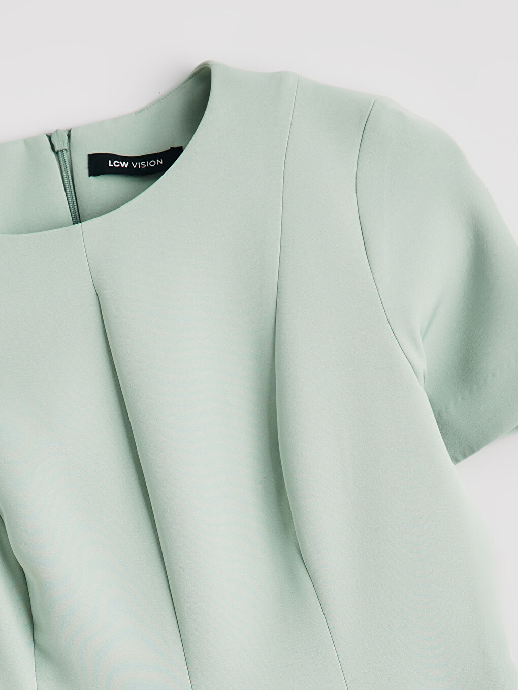 Crew Neck Fitted Waist Dress-5